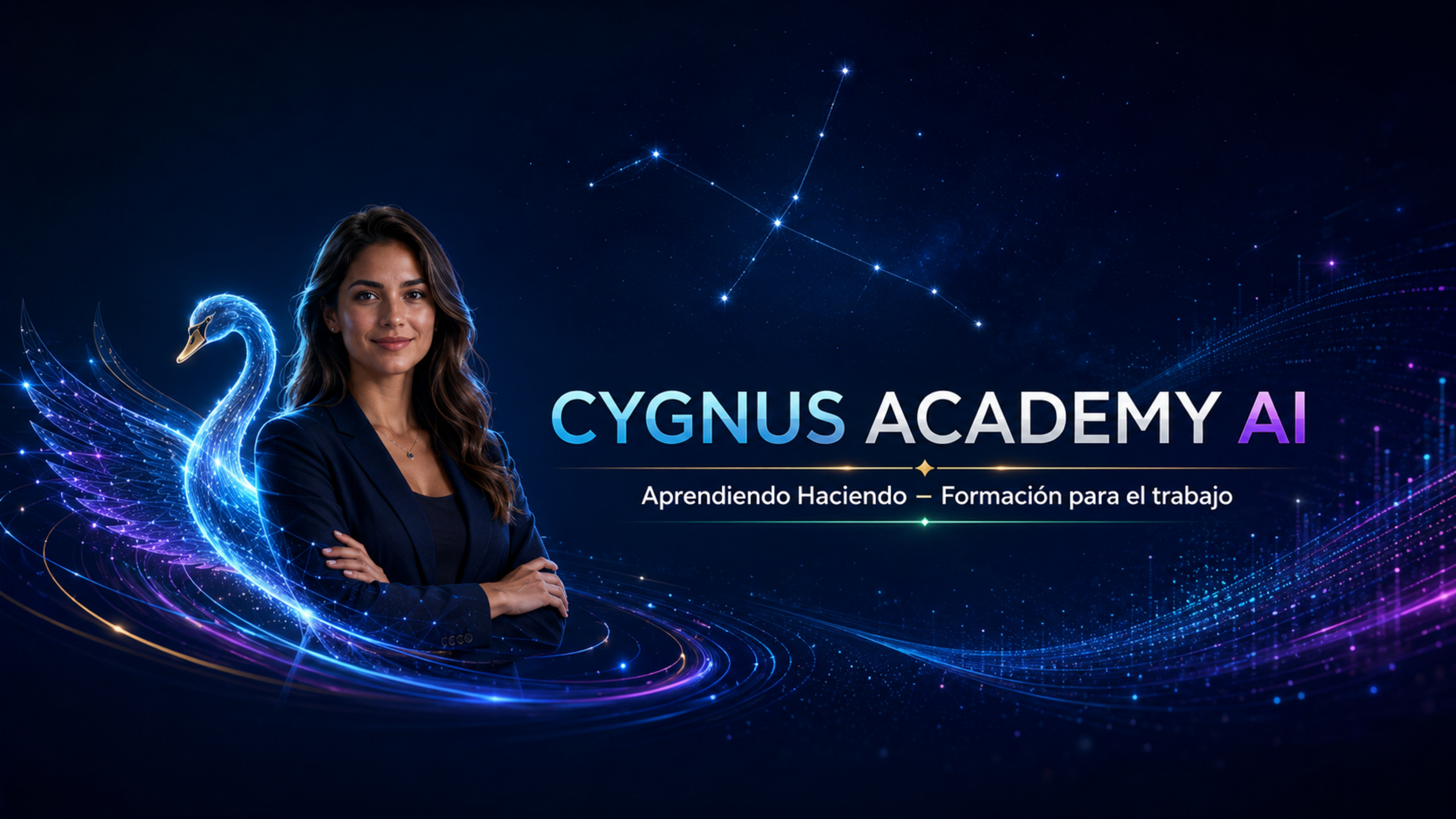 Identidad visual tecnológica de Cygnus Academy AI